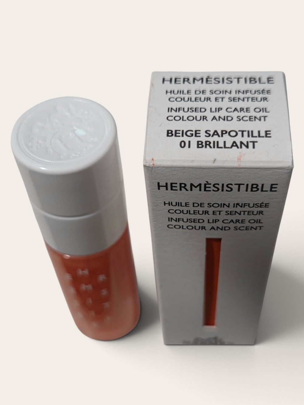 Hermès Infused Lip Care Oil "Beige Sapotille" 01 Brillant - NIB - Picture 2 of 5